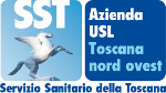 Logo dell'Asl Toscana Nordovest nei colori del blu e dell'azzurro